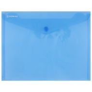 Папка конверт на кнопке C5 "Donau" прозр., cиний