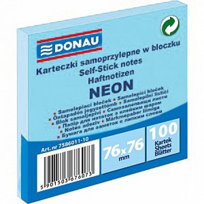 Бумага д/з на кл. осн. 76*76 мм "Donau" 12шт*100 л., ассорти пастель