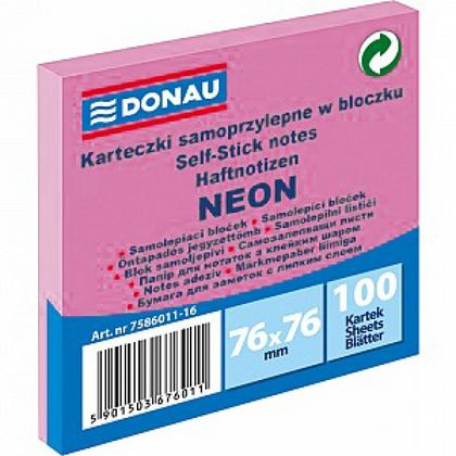 Бумага д/з на кл. осн. 76*76 мм "Donau" 12шт*100 л., ассорти пастель