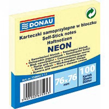 Бумага д/з на кл. осн. 76*76 мм "Donau" 12шт*100 л., ассорти пастель