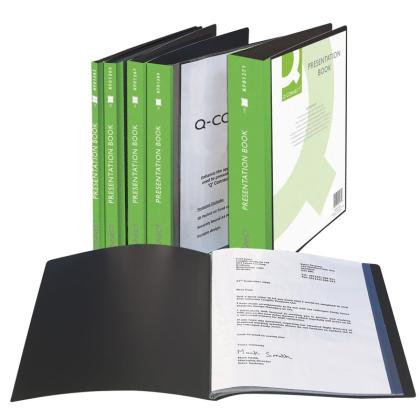 Папка на 20 карманов "Q-connect" пласт., черный