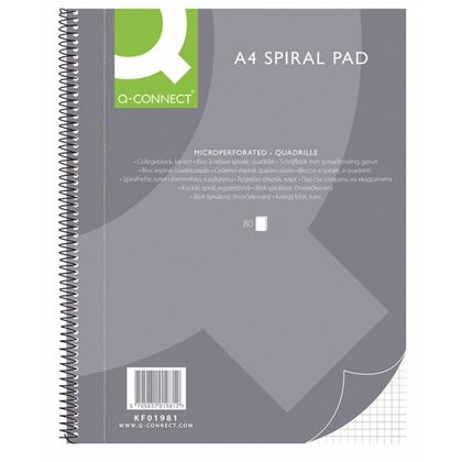 Тетрадь А4 80 л., клет. "Notebook Square" спираль сбоку, обл. карт., перф. 4 отв., ассорти