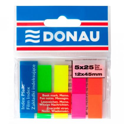 Закладки бум. "Donau" 20*50 мм, 4 цв.*50 шт., ассорти неон