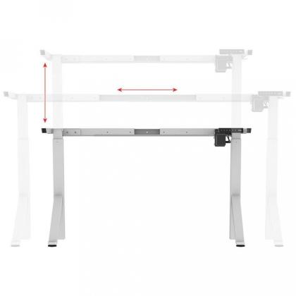 Стол с электроприводом одномоторный Fit Focus Y-desire (685-1130mm), цвет белый,столешница ДСП 1300*675*18 мм, H1113 ST10 Дуб Канзас коричневый 