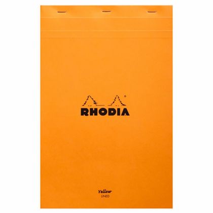 Блокнот А6 105*148 мм, 80 л., в линейку "Rhodia" скоба сверху, обл. карт., белый