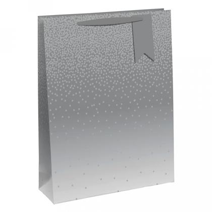 Пакет бумажный подарочный 12,7*9*35,5 см "Silver ombre"