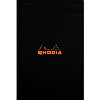 Блокнот А5 148*210 мм, 80 л., в линейку "Rhodia" скоба сверху, обл. карт., белый