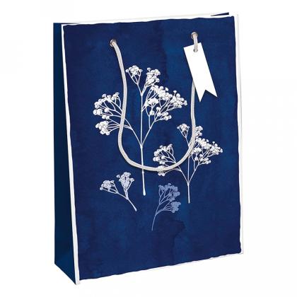 Пакет бумажный подарочный 26,5*14*33 см "Cyanotype"