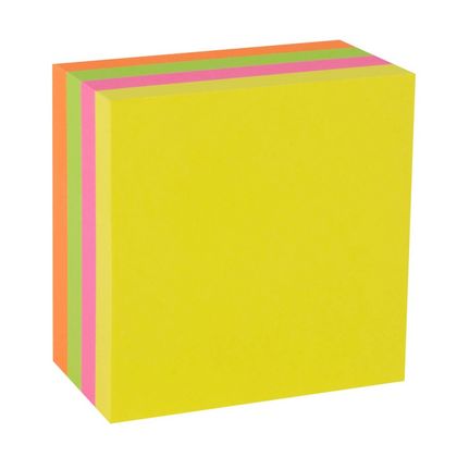 Бумага д/з на кл. осн. 75*75 мм "Funny notes" 400 л., флуоресц. ассорти