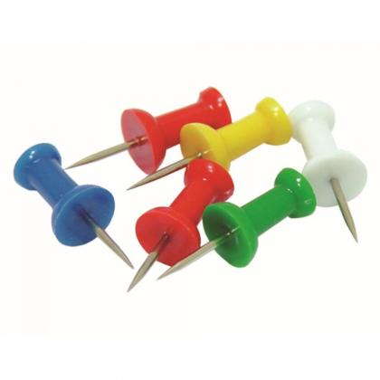 Иглы-кнопки "пешки" "Office Products" 100 шт., ассорти