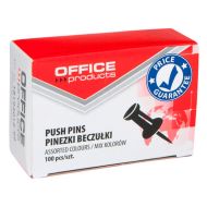 Иглы-кнопки "пешки" "Office Products" 100 шт., ассорти