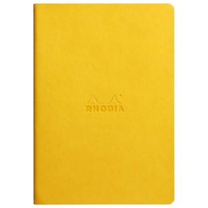 Блокнот А5 148*210 мм, 32 л., лин. "Rhodiarama", кожзам., мягк. обл., желтый нарцисс