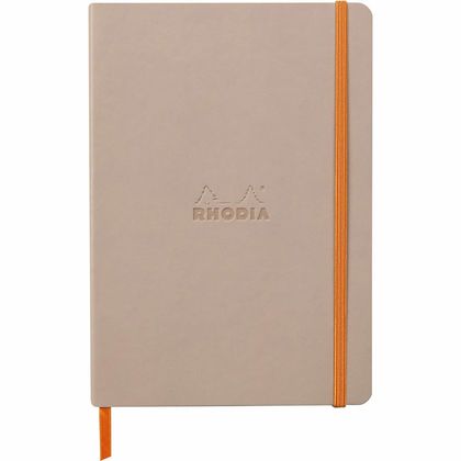 Блокнот А5 148*210 мм, 80 л., лин. "Rhodiarama", кожзам., мягк. обл., на резинке, малиновый