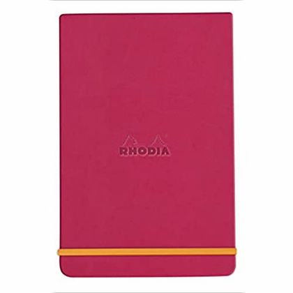 Блокнот А5 148*210 мм, 96 л., лин. "Rhodiarama Webnotepad", кожзам., тв. обл., на резинке, оранжевый