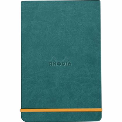 Блокнот А5 148*210 мм, 96 л., лин. "Rhodiarama Webnotepad", кожзам., тв. обл., на резинке, оранжевый
