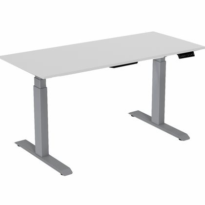 Стол с электроприводом двухмоторный WellDesk Uplift, цвет черный,столешница ДСП 1395х800х18, Пепел 621 PE, мотор Bosch