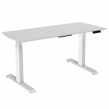 Стол с электроприводом двухмоторный WellDesk Uplift, цвет черный,столешница ДСП 1395х800х18, Пепел 621 PE, мотор Bosch
