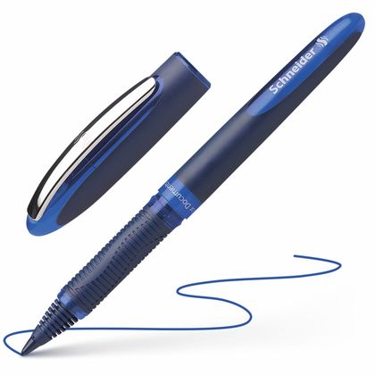 Ручка роллер "One Business" 0,6 мм, пласт., синий/черный, стерж. черный