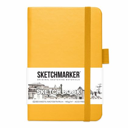 Скетчбук "Sketchmarker" 9*14 см, 140 г/м2, 80 л., черный