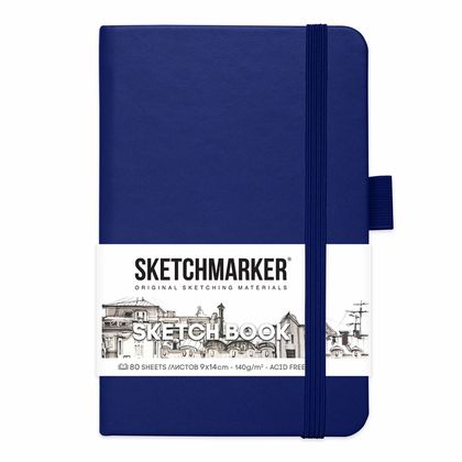 Скетчбук "Sketchmarker" 9*14 см, 140 г/м2, 80 л., черный