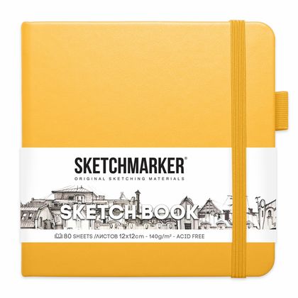 Скетчбук "Sketchmarker" 12*12 см, 140 г/м2, 80 л., розовый