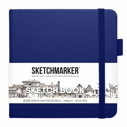 Скетчбук "Sketchmarker" 12*12 см, 140 г/м2, 80 л., розовый