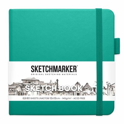 Скетчбук "Sketchmarker" 12*12 см, 140 г/м2, 80 л., маджента