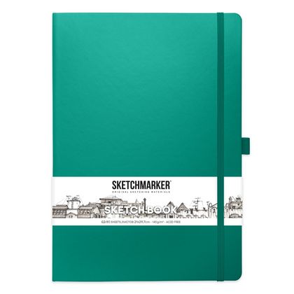 Скетчбук "Sketchmarker" 21*30 см, 140 г/м2, 80 л., изумрудный