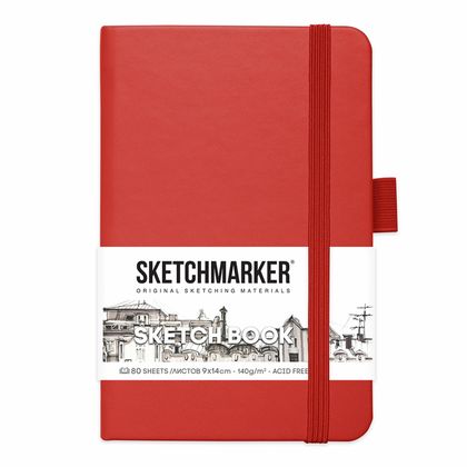 Скетчбук "Sketchmarker" 9*14 см, 140 г/м2, 80 л., изумрудный