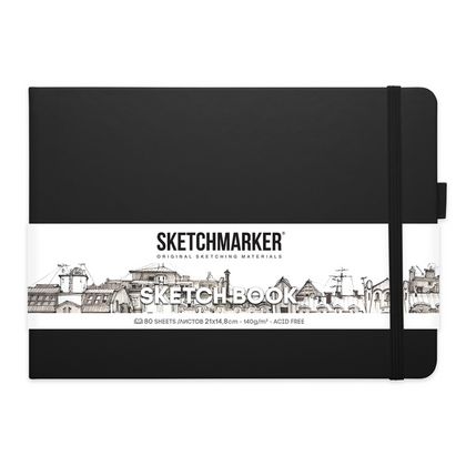 Скетчбук "Sketchmarker" 21*14,8 см, 140 г/м2, 80 л., черный пейзаж
