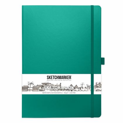 Скетчбук "Sketchmarker" 21*30 см, 140 г/м2, 80 л., аквамарин
