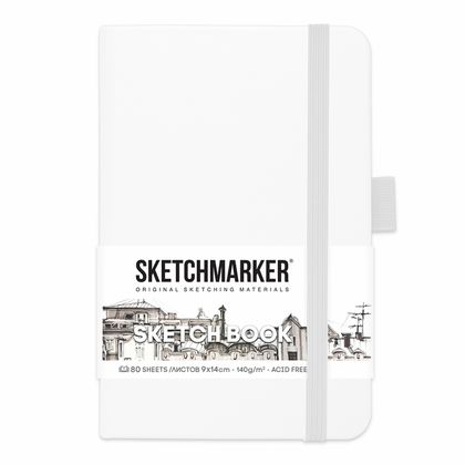 Скетчбук "Sketchmarker" 9*14 см, 140 г/м2, 80 л., желтый