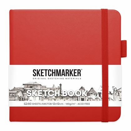 Скетчбук "Sketchmarker" 12*12 см, 140 г/м2, 80 л., изумрудный
