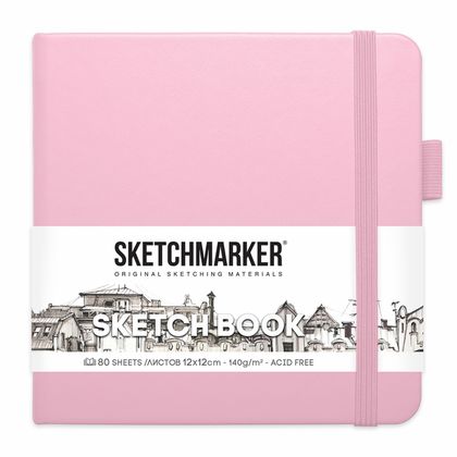 Скетчбук "Sketchmarker" 12*12 см, 140 г/м2, 80 л., фиолетовый пастельный
