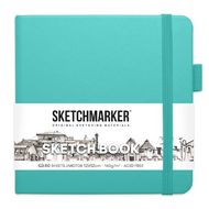 Скетчбук "Sketchmarker" 12*12 см, 140 г/м2, 80 л., аквамарин