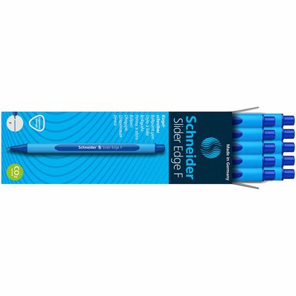 Ручка шарик. "Slider Edge F" пласт., голубой/черный, стерж. черный