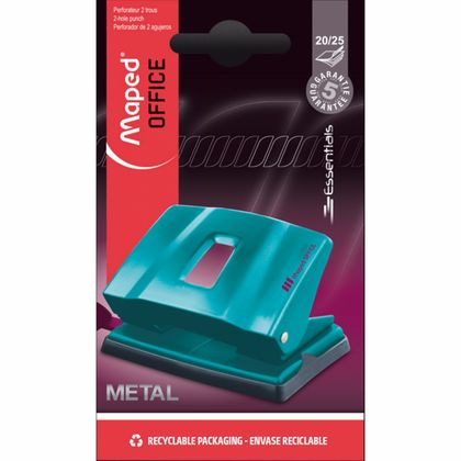 Дырокол 20/25 л. "Essentials Metal 20/25S" лин., бирюзовый