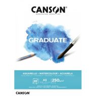 Блок-склейка бумаги для акварели "Canson Graduate" 14,8*21 см, 250 г/м2, 20 л.