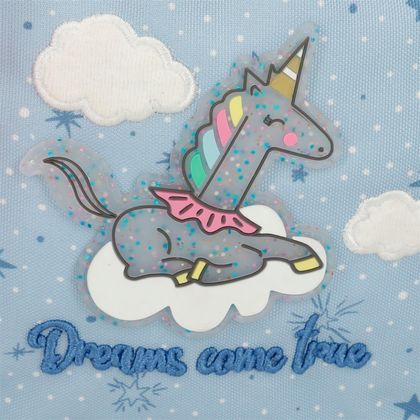 Рюкзак школьный "Dreams come true" S полиэстер, голубой/розовый
