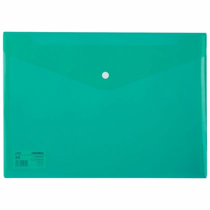 Папка конверт на кнопке А4 "Deli" прозр., зеленый