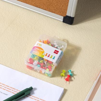 Иглы-кнопки "пешки" "Deli" 100 шт., ассорти