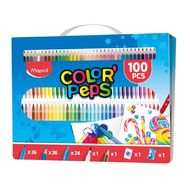 Набор д/рисования "Color Peps", 100 предметов.(Фломастеры 37 шт., цв.карандашей 36 шт., мелки воск. 24шт., 1 точилка, 1 ластик, 1 прост.карандаш)