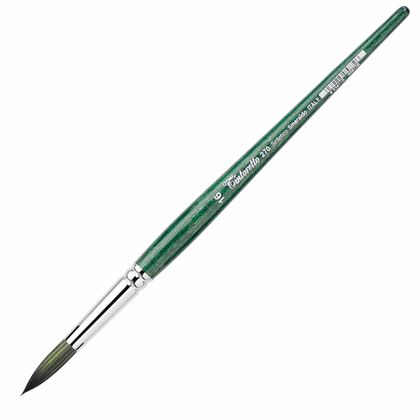 Кисть д/рисования "Tintoretto Emerald" синтетика, плоская, на короткой ручке №10