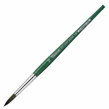 Кисть д/рисования "Tintoretto Emerald" синтетика, плоская, на короткой ручке №8