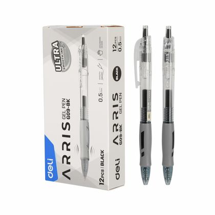 Ручка роллер "Arris" 0,5 мм, пласт., прозр./серый, стерж. черный