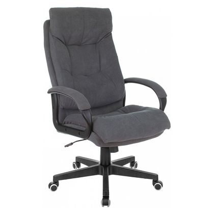 Кресло д/руководителя Бюрократ CH-824 Fabric серый, ткань, крестов. пластик