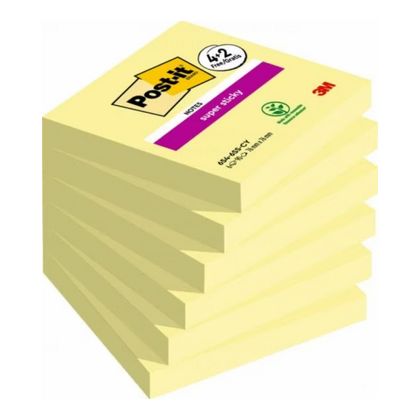 Бумага д/з на кл. осн. 76*76 мм "Post-it SuperSticky. 654-P6SSCY-EU" 90 л., 6 шт., желтый