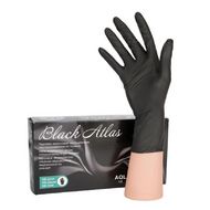 Перчатки нитриловые неопудренные одноразовые Black Atlas, р-р M 200 шт./уп. черный