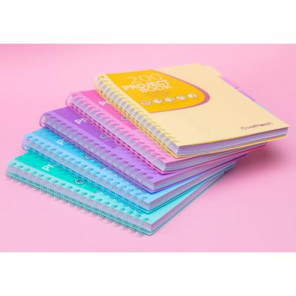 Тетрадь А4 100л., клет. "Pastel" на кольцах, с разделителем, мятный 