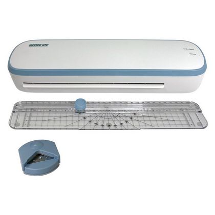 Ламинатор A4 Office Kit L2307B, бело-голубой (125мик, 27,8см/мин, резак, линейка)